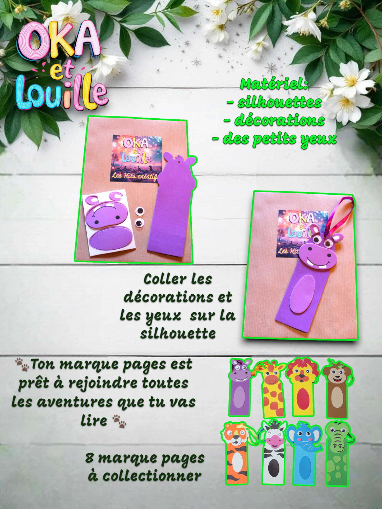 Kit créatif - le marque page jungle