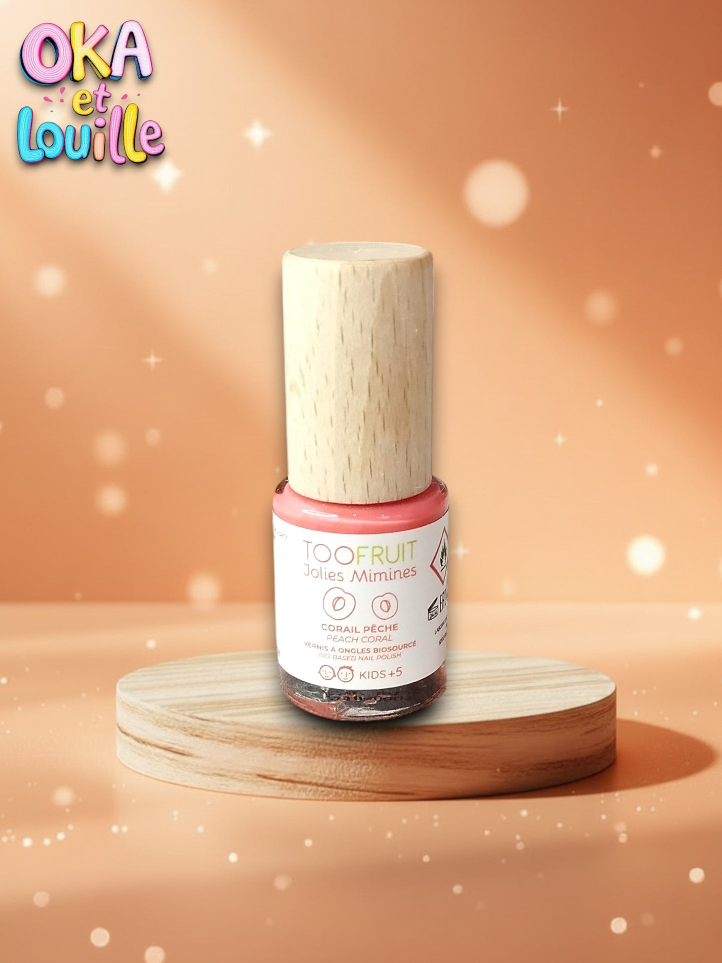 Vernis à ongles biosourcé corail-pêche - Toofruit