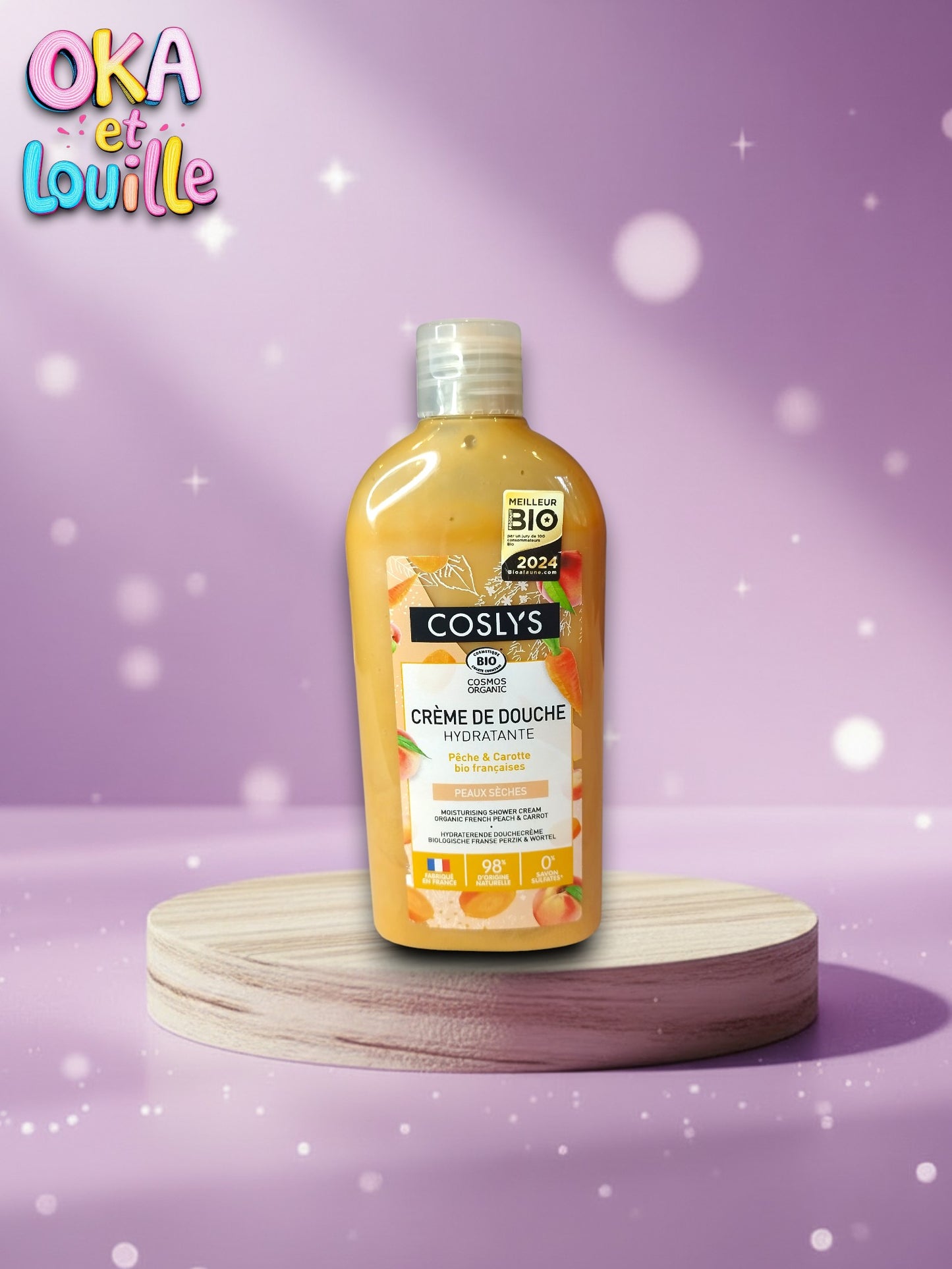 Crème de douche hydratante pêche et carotte - Coslys